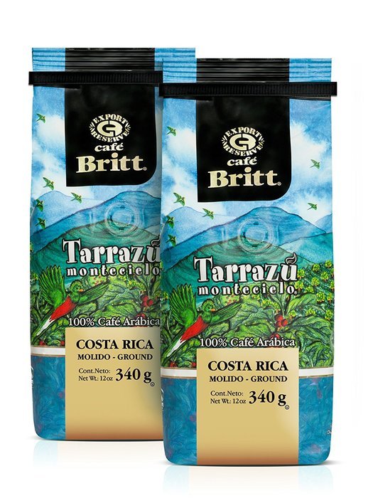 Cafe Britt Tarrazu Montecielo Ground Coffee, 12-Ounce Bags (Pack of 2)