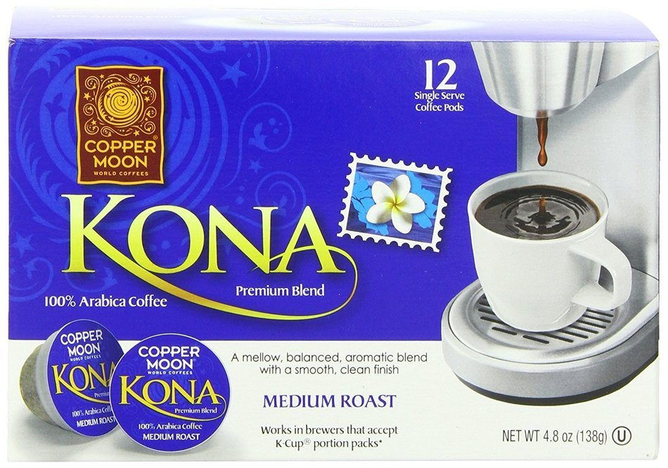 Copper Moon Kona Blend Single Cup Pod, 40 Count for Keurig K-cup Brewers N9