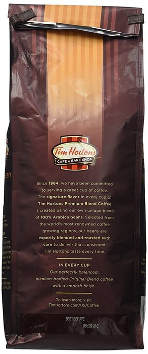 Tim Hortons Whole Bean Coffee 1lb. Value Size