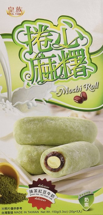 Royal Family Mochi Roll, Green Tea Red Bean Milk