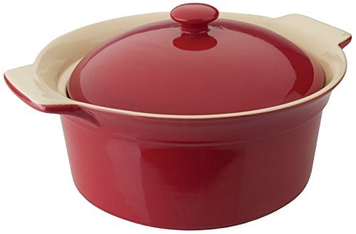 Round Covered Baking Dish in Red