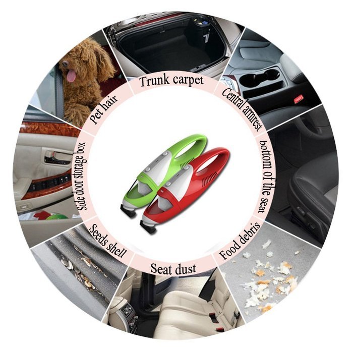 BDQFEI(TM) Mini handheld Car vacuum cleaner wireless Automotive dust collector green color N2