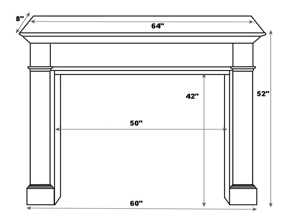 Pearl Mantels 111-50 Alamo Unfinished Fireplace Mantel, Interior Opening 50-Inch Wide by 42-Inch High N3
