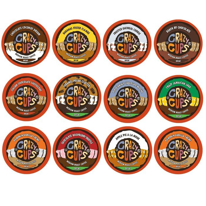 Crazy Cups Decaf Flavor Nation's Selection and Flavored Lovers Single Serve Cups for Keurig K Cups Brewer (48...