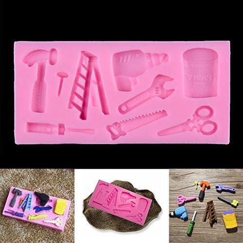 House Kitchen Tools Silicone Cake Fondant Mold Topper Hammer Spanner Baking Mould DIY Decorating Mold -Pier 27 N3