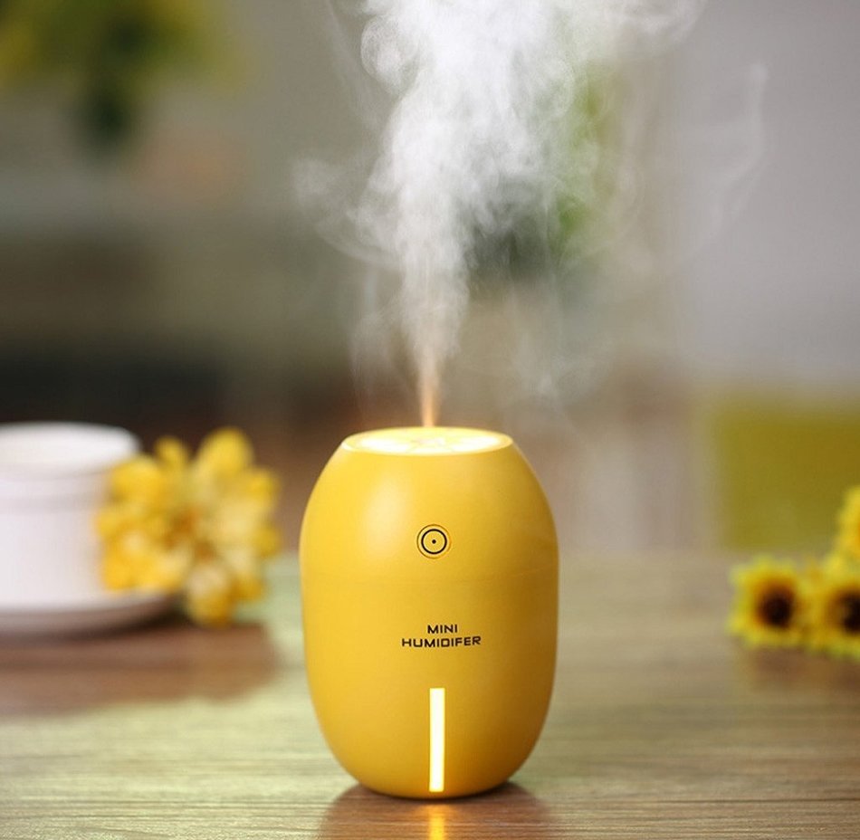 Rukiwa Portable USB Humidifier Air Purifier Steam Diffuser Mist Office Room (Yellow) N11