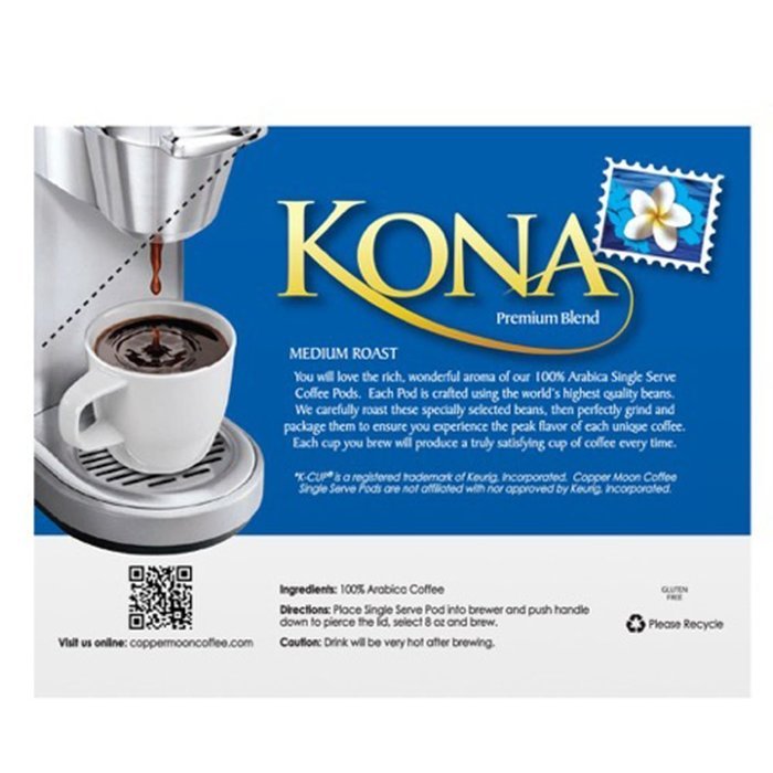 Copper Moon Kona Blend Single Cup Pod, 40 Count for Keurig K-cup Brewers N22