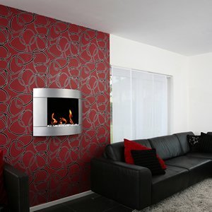 Bio Blaze BB-D1S Diamond Type 1 Wall Mount Fire Place, Grey N3