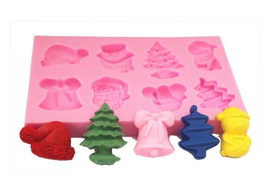 Longzang Christmas Series Art Deco Silicone Mold Sugar Craft DIY Gumpaste Cake Decorating Clay N3