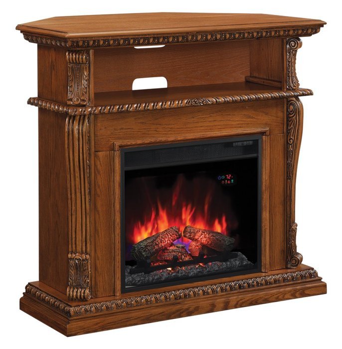 ClassicFlame 23DE1447-O107 Corinth Wall or Corner TV Stand for TVs up to 47", Premium Oak (Electric Fireplace... N2