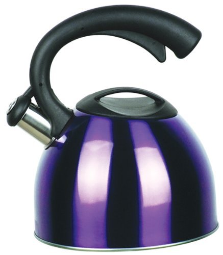 Strauss Stainless Steel 2.6 Quart Whistling Tea Kettle - Induction Ready - Purple