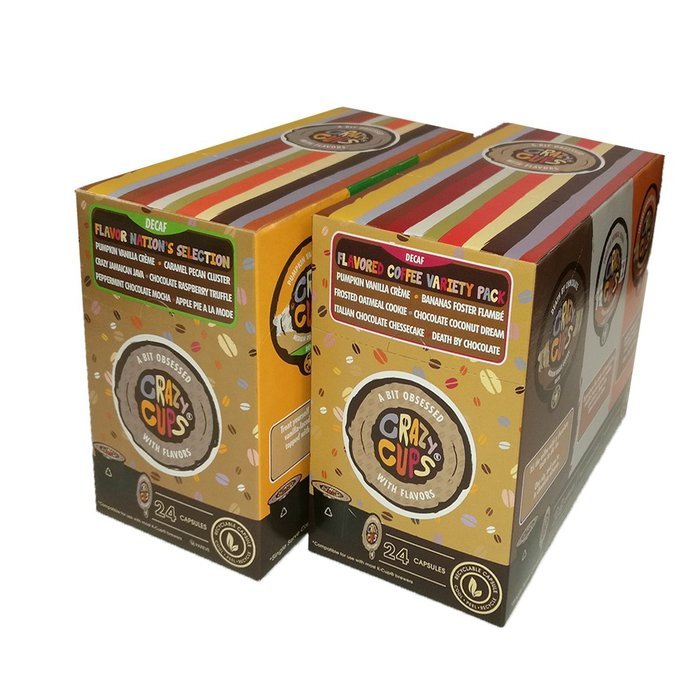Crazy Cups Decaf Flavor Nation's Selection and Flavored Lovers Single Serve Cups for Keurig K Cups Brewer (48... N3