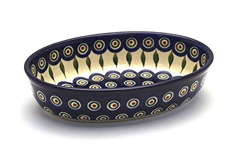 Polish Pottery Baker - Oval - Small - Peacock