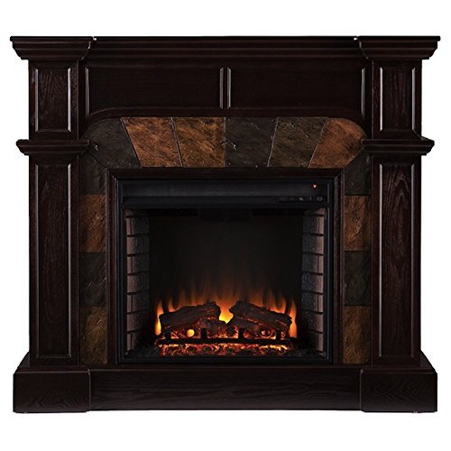 Upton Home Hollandale Espresso Stacked Electric Fireplace N4