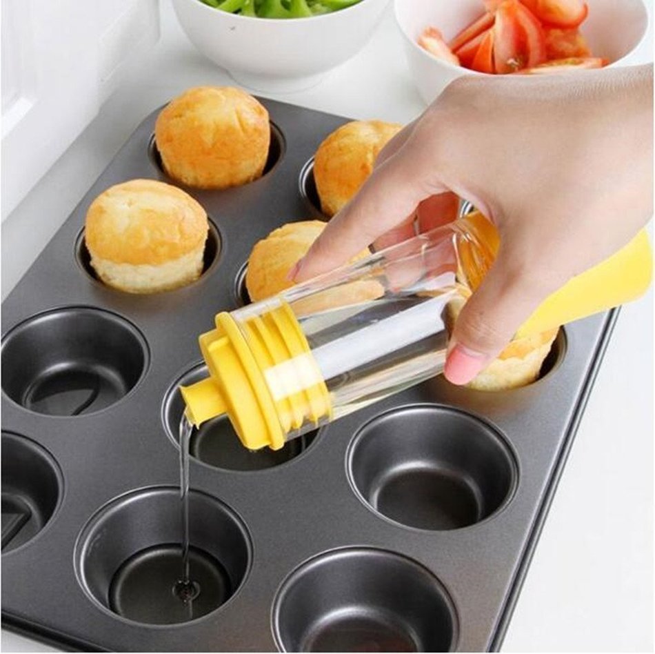 ONLADY&reg; Creative Dual-purpose High-temperature Resistance Silicone Bottle Brush Baster for BBQ Yellow N6