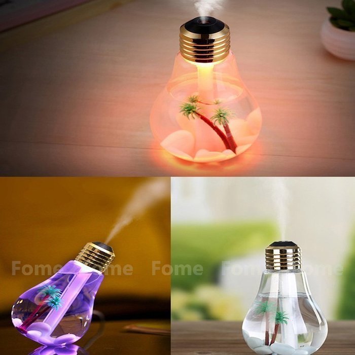 USB humidifier, Jaragar Portable Bulb Design Humidifier 400ml Capacity Lamp Air Humidifier 7 Colorful LED Night... N14