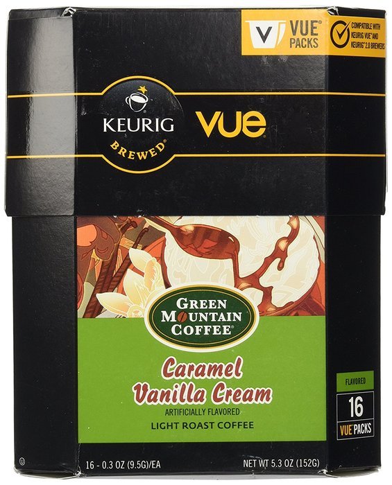 16 Pack - Green Mountain Caramel Vanilla Cream Vue Cup For Keurig Vue Brewers N2