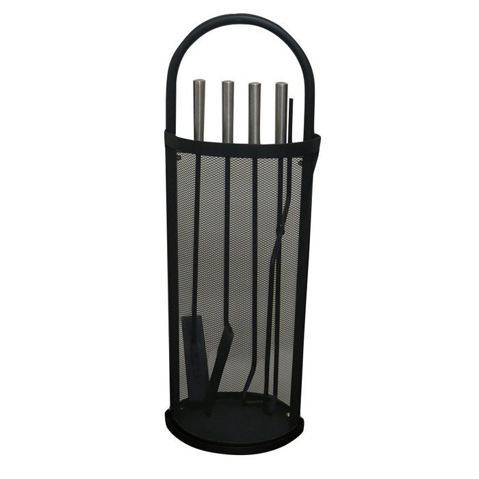 Arched Fireplace Tool Set with Poker, Brush, Tongs, and Shovel By Boone Hearth N2