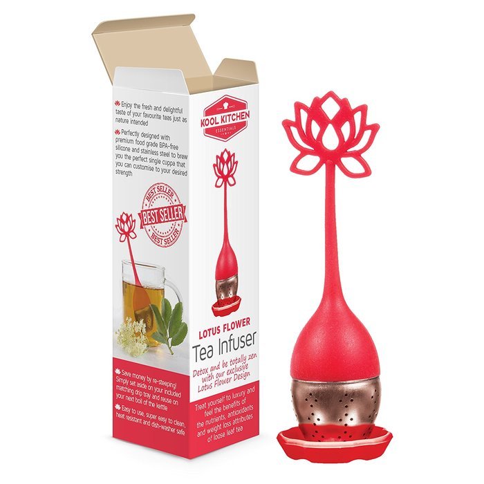 Lotus Flower Loose Leaf long-handled Tea Infuser - Genuine Best Tea Scoop Strainer for Herbal, Weight-Loss, Detox... N9