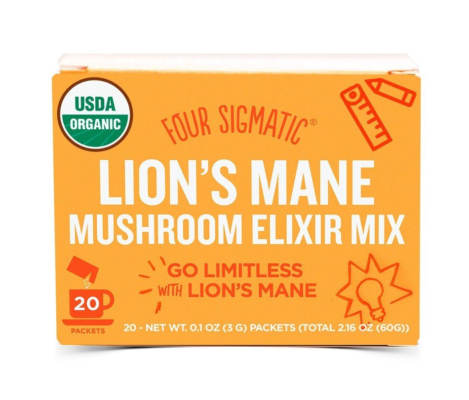 Lion&rsquo;s Mane Mushroom Elixir Mix by Four Sigmatic (20 Count) &ndash; Helps Improve Memory, Concentration & Focus &ndash; Safe... N11