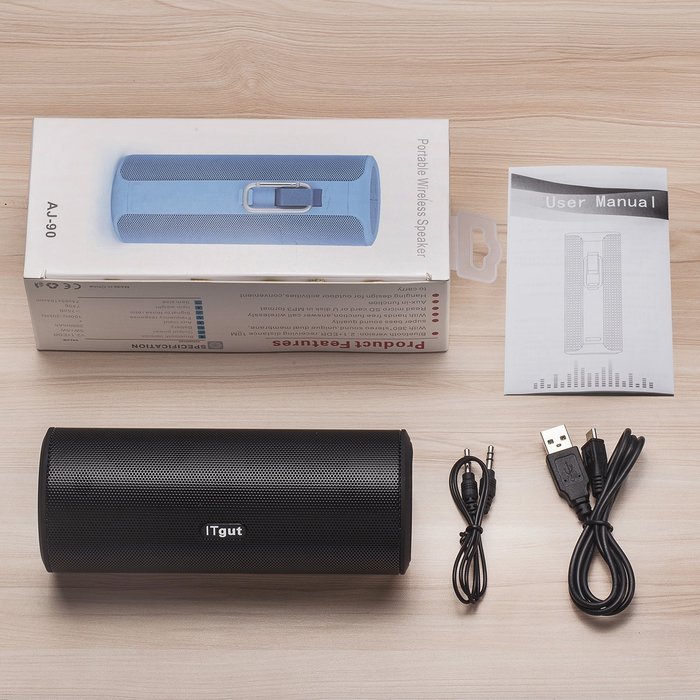 ITgut Ultra-Portable Hi-Fi Wireless Bluetooth Speaker for Bluetooth Enabled Devices(Black) N3