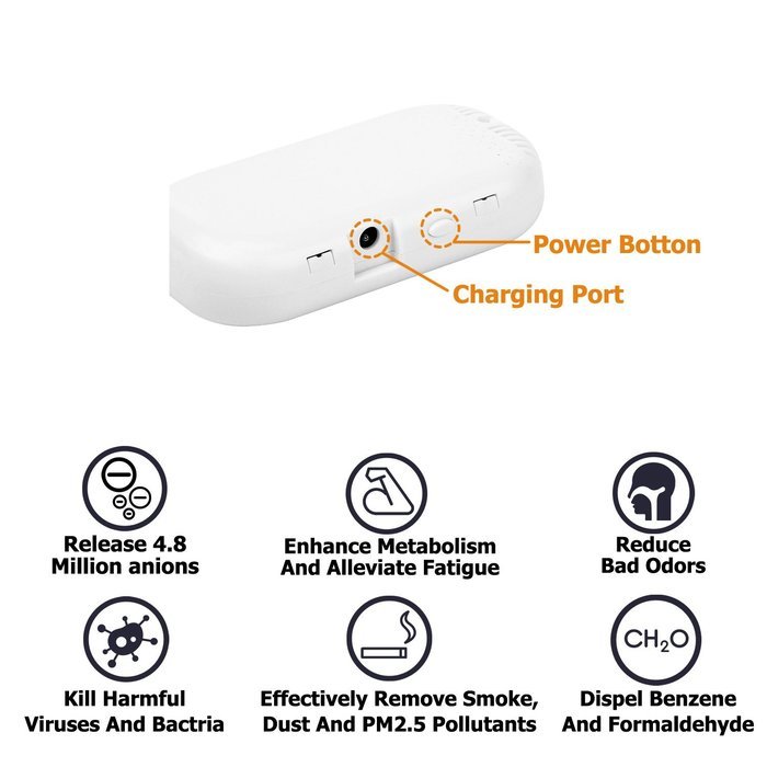 Mini-Mate Personal Ionic Air Purifier by RECESKY - Helps With Allergies - Portable Fresher, Necklace Ionizer ,...