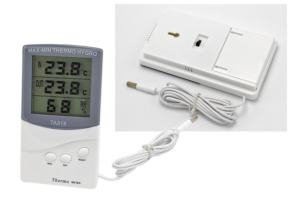 Professional Thermometer Hygrometer Tool Dual Sensor LCD Display Digital Indoor Outdoor Thermometer Min Max Record... N2
