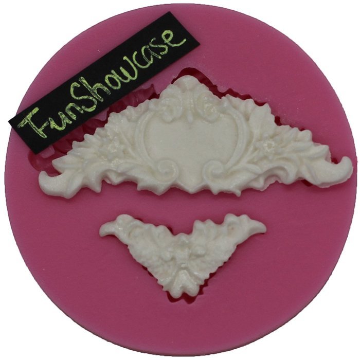 Funshowcase Baroque Style Curlicues Scroll Lace Fondant Silicone Mold for Sugarcraft, Cake Border Decoration,... N4