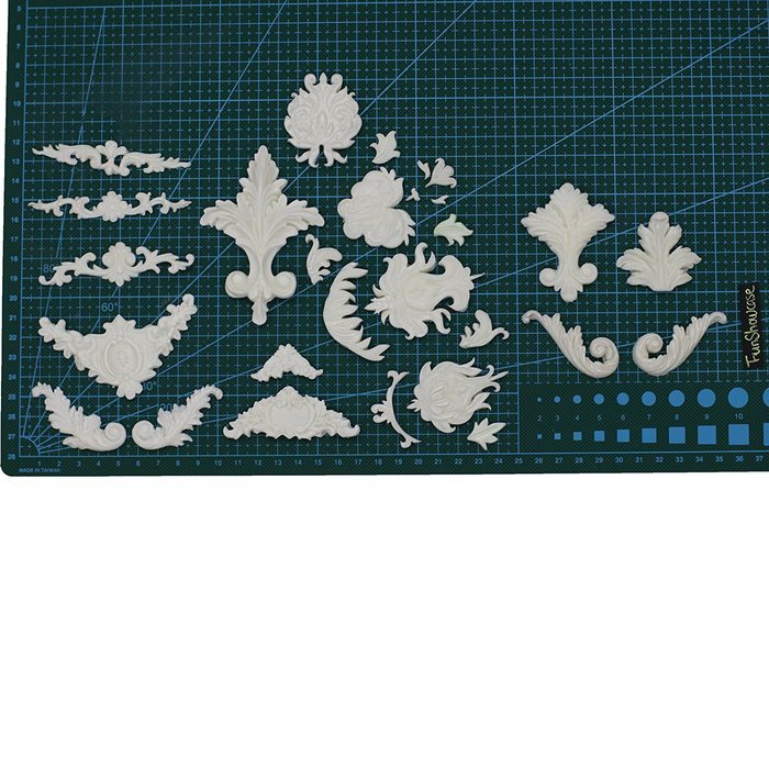 Funshowcase Baroque Style Curlicues Scroll Lace Fondant Silicone Mold for Sugarcraft, Cake Border Decoration,... N5
