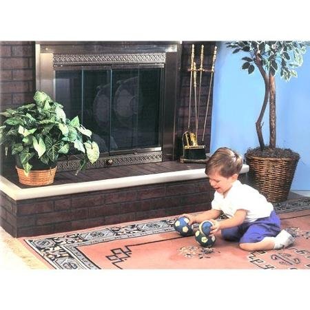 2 Pcs 9.5 Inch Side & 1 Pc 81 Inch Trimmable Flame Retardant Soft Padding Fireplace Guard for Sharp Edges & Corners N2
