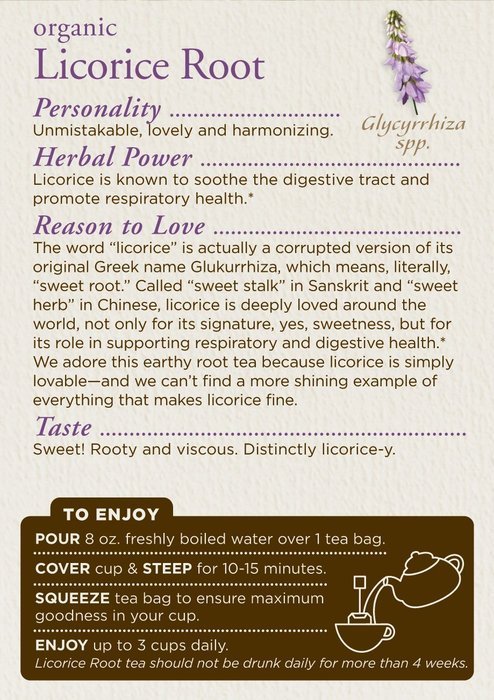 Traditional Medicinals Herbal Tea Organic Licorice Root -- 16 Tea Bags N2