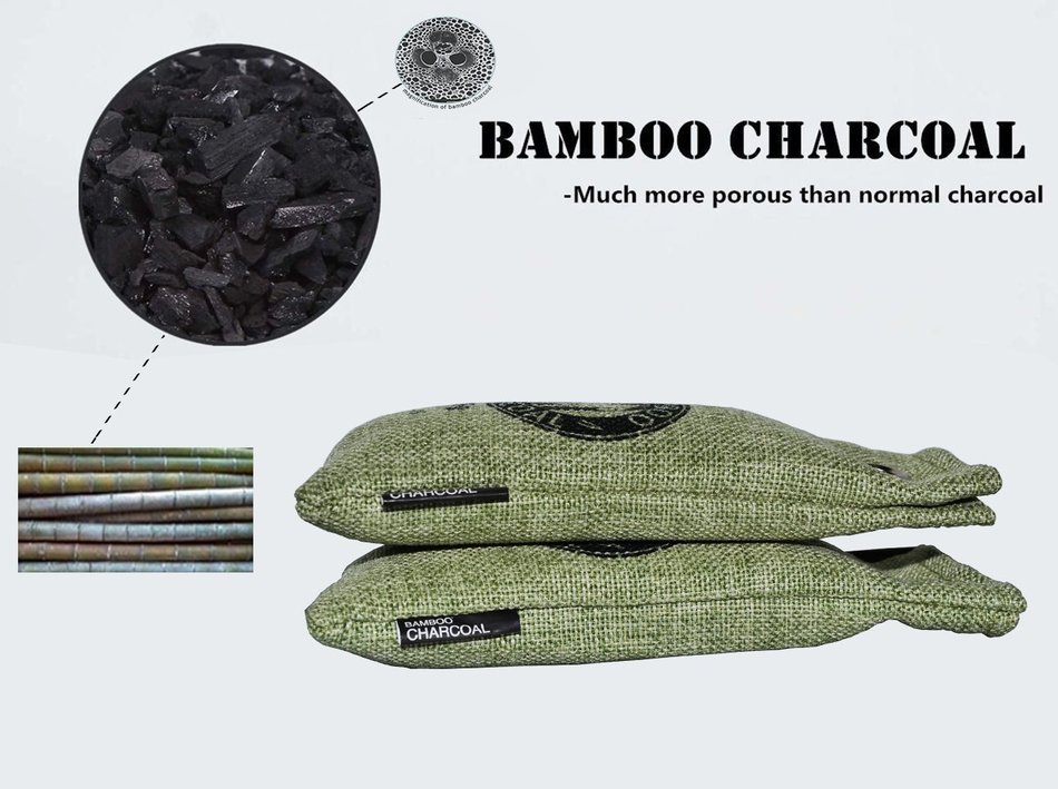 Natural Bamboo Charcoal Bag, Shoe Deodorizer, Car Deodorizer, Air Purifying Bag, Odor Eliminator 75g*2 N12