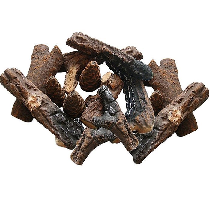18 Piece Petite Ceramic Wood Gas Log Set
