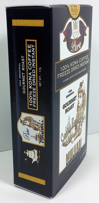 100% Kona Coffee Freeze Dried Instant (12 Individual 1.7g Stick Packs)