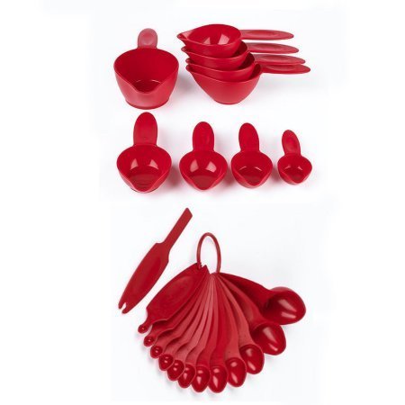 POURfect 22pc Empire Red Measuring Spoon & Cup Sets are the worlds largest assortment of sizes & worlds most accurate...