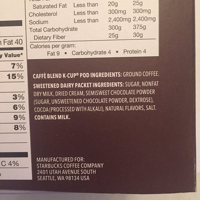 Starbucks - K Cups 6 ct - Mocha Caffe' Latte - ( Pack of 2 )
