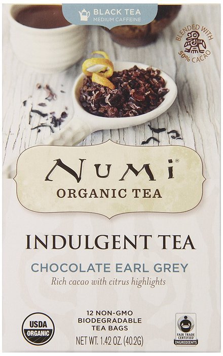 Numi Organic Indulgent Tea, Chocolate Rooibos, Caffeine Free Herbal Teasan, 12 Count Tea Bags (Pack of 3) N8