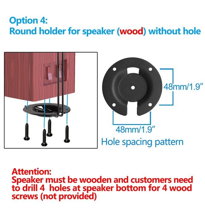 Mounting Dream MD5401 Height Adjustable Speaker Stands Mounts, Two in One Floor Stands, Heavy Duty Base and ExtendableTube...