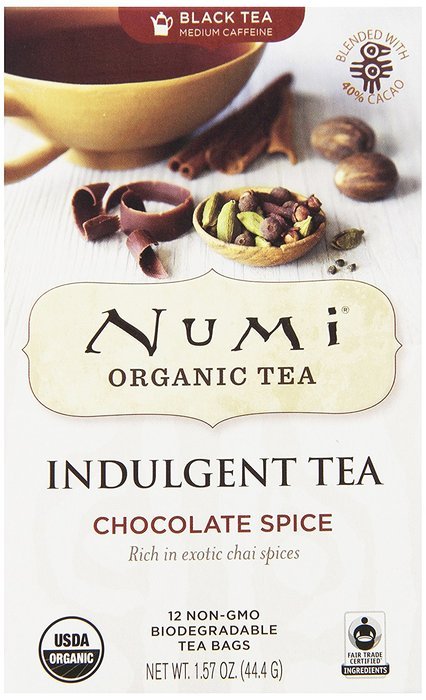Numi Organic Indulgent Tea, Chocolate Rooibos, Caffeine Free Herbal Teasan, 12 Count Tea Bags (Pack of 3) N11