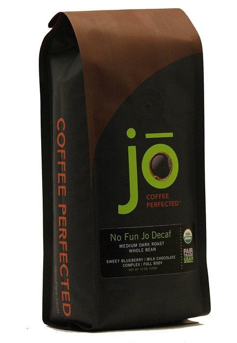NO FUN JO DECAF: 12 oz, Organic Decaf Coffee, Swiss Water Process, Fair Trade Certified, Medium Dark Roast, Whole...