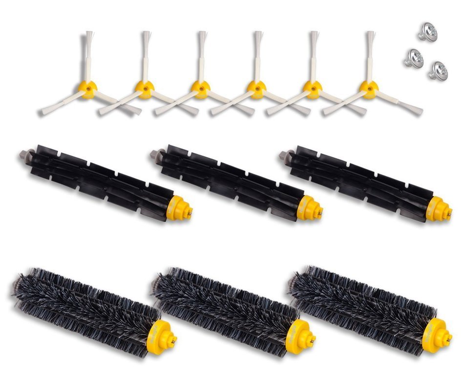 Hongfa Irobot Roomba Brush Kit 6-armed Side Brush, Flexible Beater Brush and Bristle Brush for Irobot Roomba 700... N16