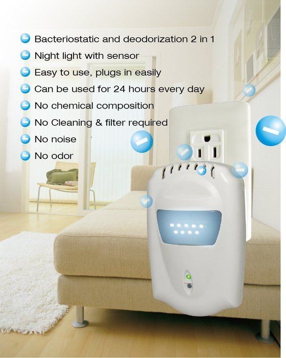 Anion Air Purifier, Refresher, Cleaner with LED night light N4