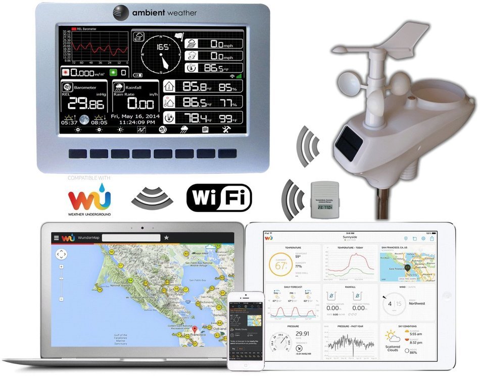 Ambient Weather WS-1001-WIFI OBSERVER Solar Powered Wireless WiFi Remote Monitoring Weather Station with Solar...