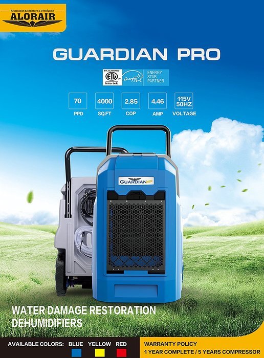 AlorAir Dehumidifiers for Water Damage Restoration Carpet Cleaning and Building Dryer 70-125 Pint (70) N2