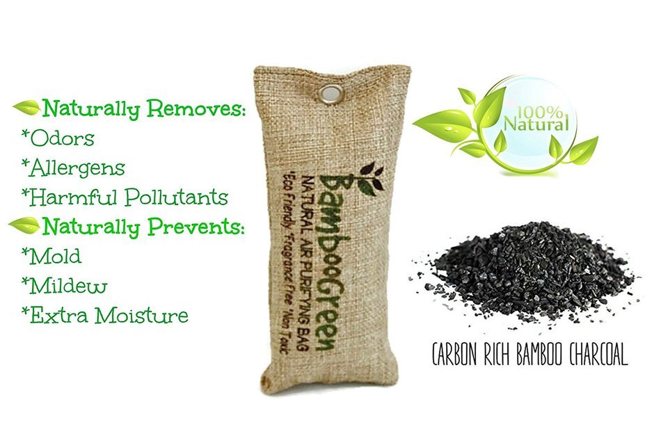 100% All Natural Bamboo Charcoal Air Purifying Bag - Best for Home, Car, RV's, Pet and Shoe Odor