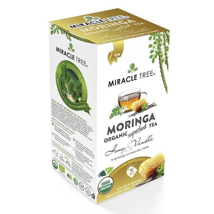 Miracle Tree - Organic Moringa Superfood Tea, 25 Individually Sealed Tea Bags, Mango N10
