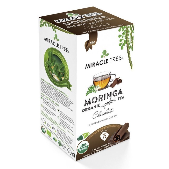 Miracle Tree - Organic Moringa Superfood Tea, 25 Individually Sealed Tea Bags, Mango N15