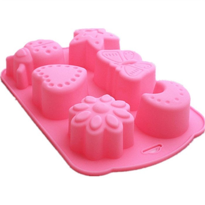 Dealglad 6 Cavity Insects Butterfly Moon Star Shaped 3D Silicone Cake Fondant Chocolate Ice Cube Soap Decorating... N7