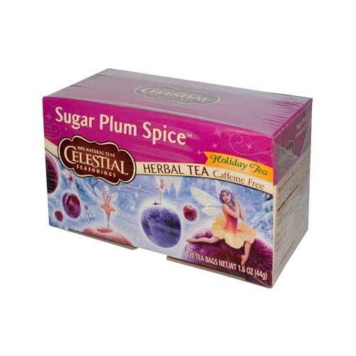 Celestial Seasonings Holiday Herbal Tea Sugar Plum Spice Caffeine Free 20 Tea Bags 1.6 oz
