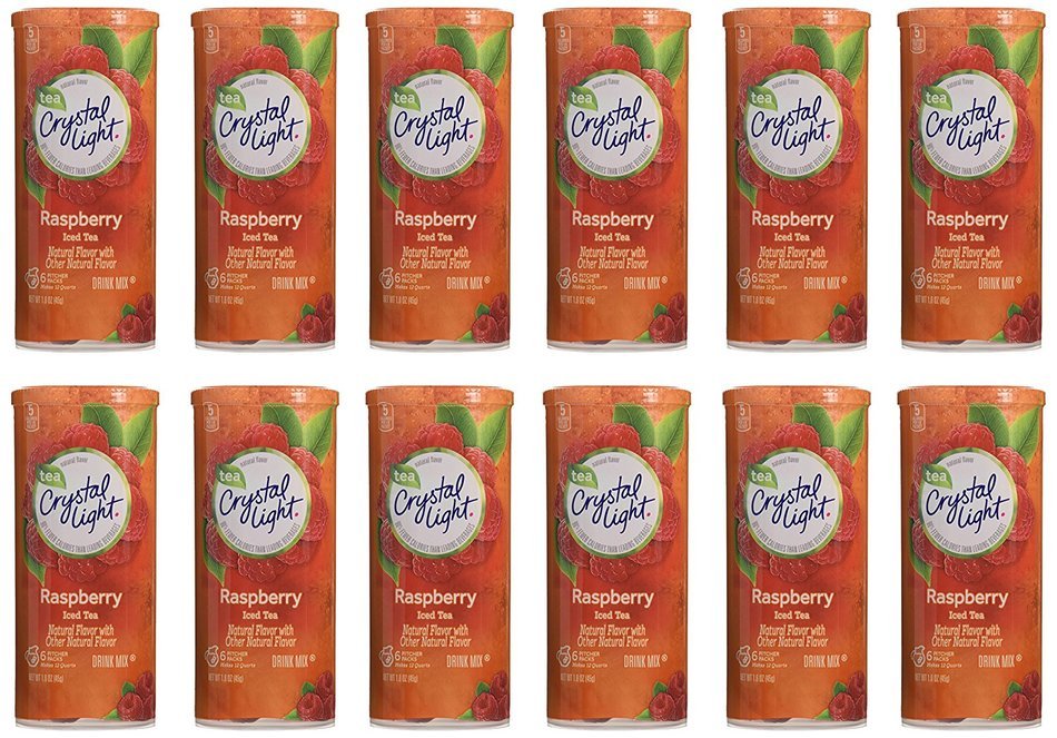 Crystal Light Green Tea Peach Mango Drink Mix (Makes 10-Quarts), 1.85 Ounce Canisters (Pack of 12) N30